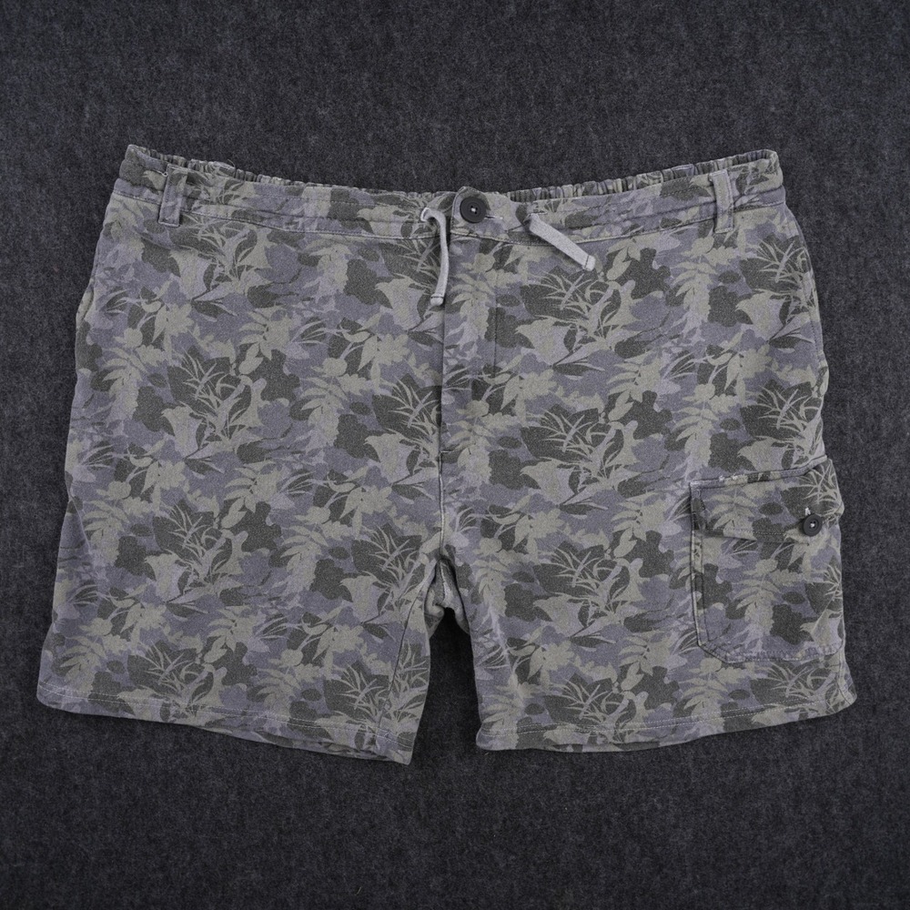 Johnnie-O Hangin' Out Knit Floral Camo Shorts Mens XXL Grey Excellent Cargo
